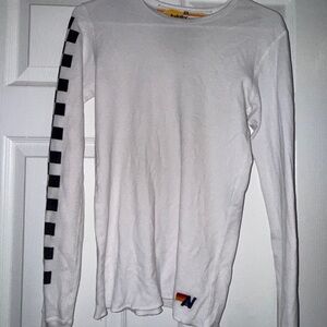 Aviator Nation White Long Sleeve Tee
